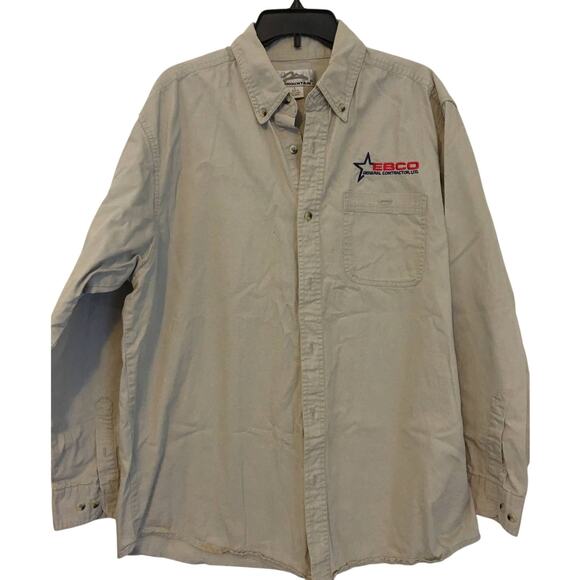 Tri-Mountain 100% Cotton Large Button Down Work Shirt - Picture 1 of 6